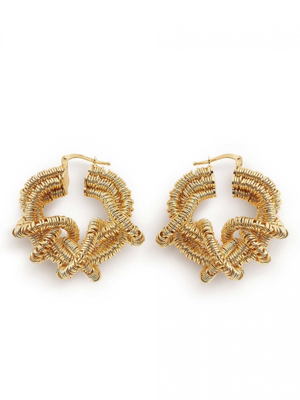 Bottega Veneta Gold Sculptural Coil Hoop Earrings